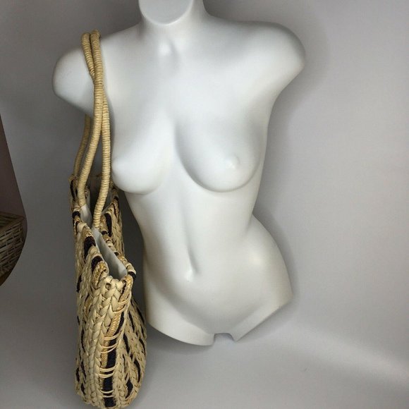 Straw Corn Husk Beach Tote Bag Hippie Satchel - Picture 4 of 10